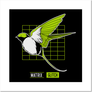 Bird in Glitch Posters and Art